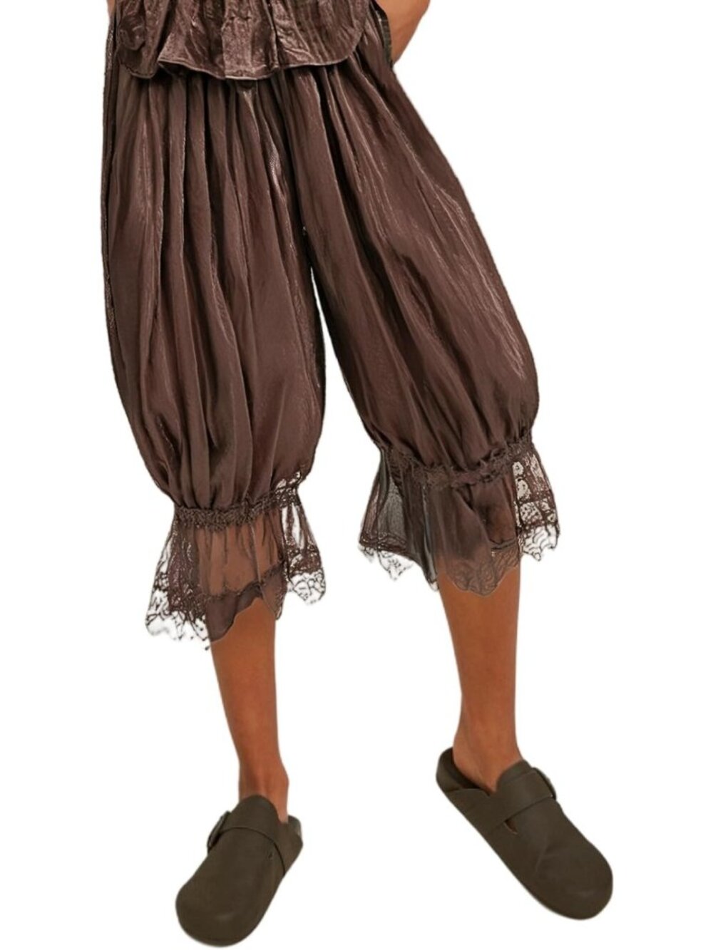 Lace Trim Ruffle Bloomers | Women's Stylish Culottes | Comfy Vintage Pants